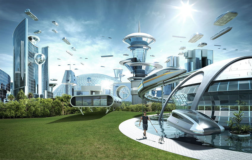 technology utopia. What Ties Those Two Seams Together? The Idea, Futuristic Architecture HD wallpaper