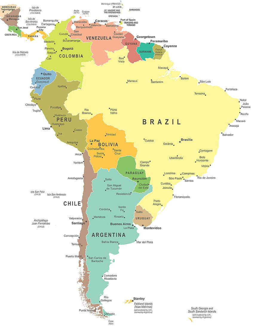 Aaron Wilkinson. FM 24, carte de l'Amérique du Sud, Amérique latine Fond d'écran de téléphone HD