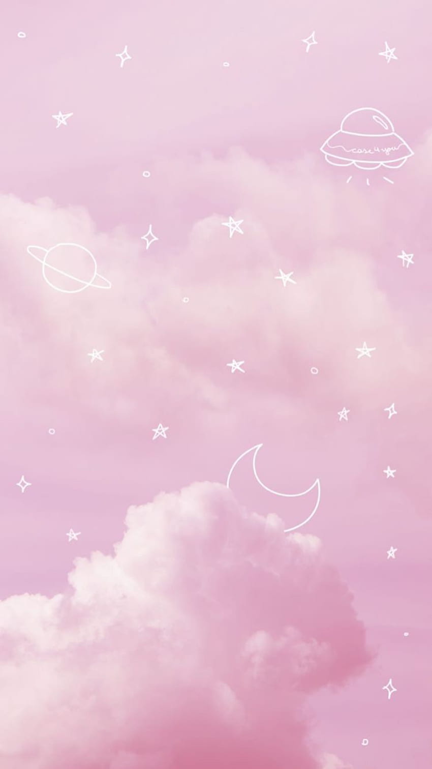 Niedliche rosa Sterne, mädchenhafte rosa Ästhetik HD-Handy-Hintergrundbild