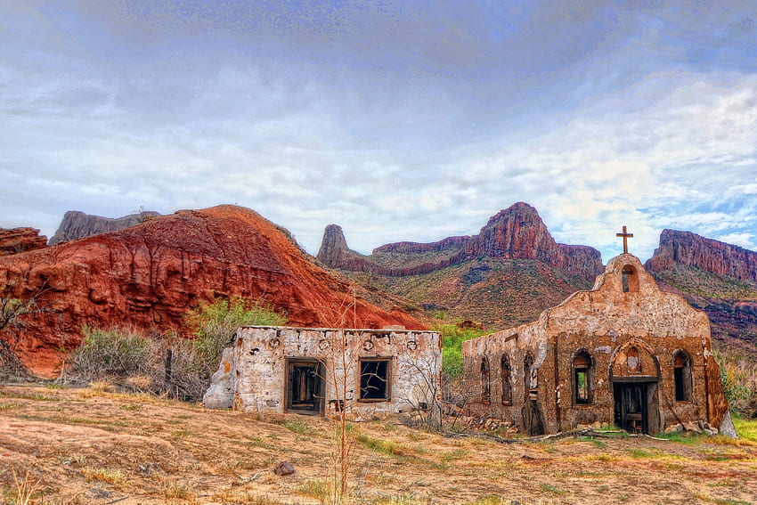 groß, Biegung, Ranch, Staat, Park, Texas, Wüste, Ruinen, Western HD-Hintergrundbild