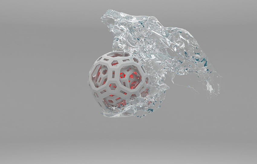 water, light, ball, the atmosphere, 3Ds max, ball, Vray HD wallpaper