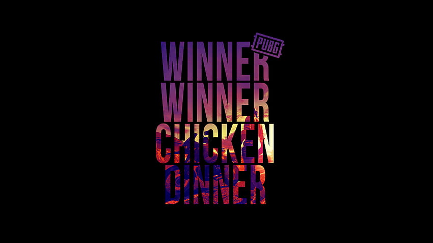 Winner Winner Chicken Dinner , PUBG, AMOLED, Black Background, , Black Dark HD wallpaper