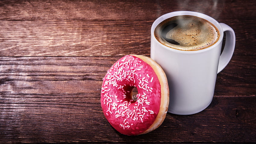 Coffee With A Donut, Coffee and Donuts HD wallpaper