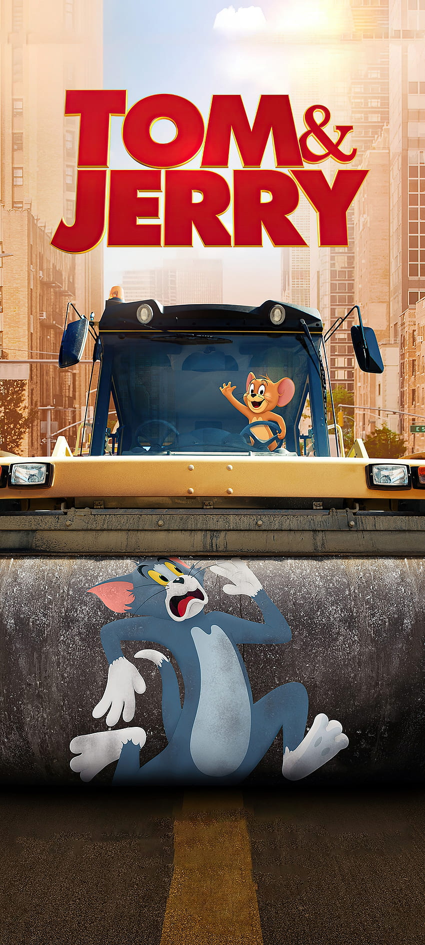 Tom y Jerry 2021, arte, película, dibujos animados, tom y jerry, póster, animación fondo de pantalla del teléfono