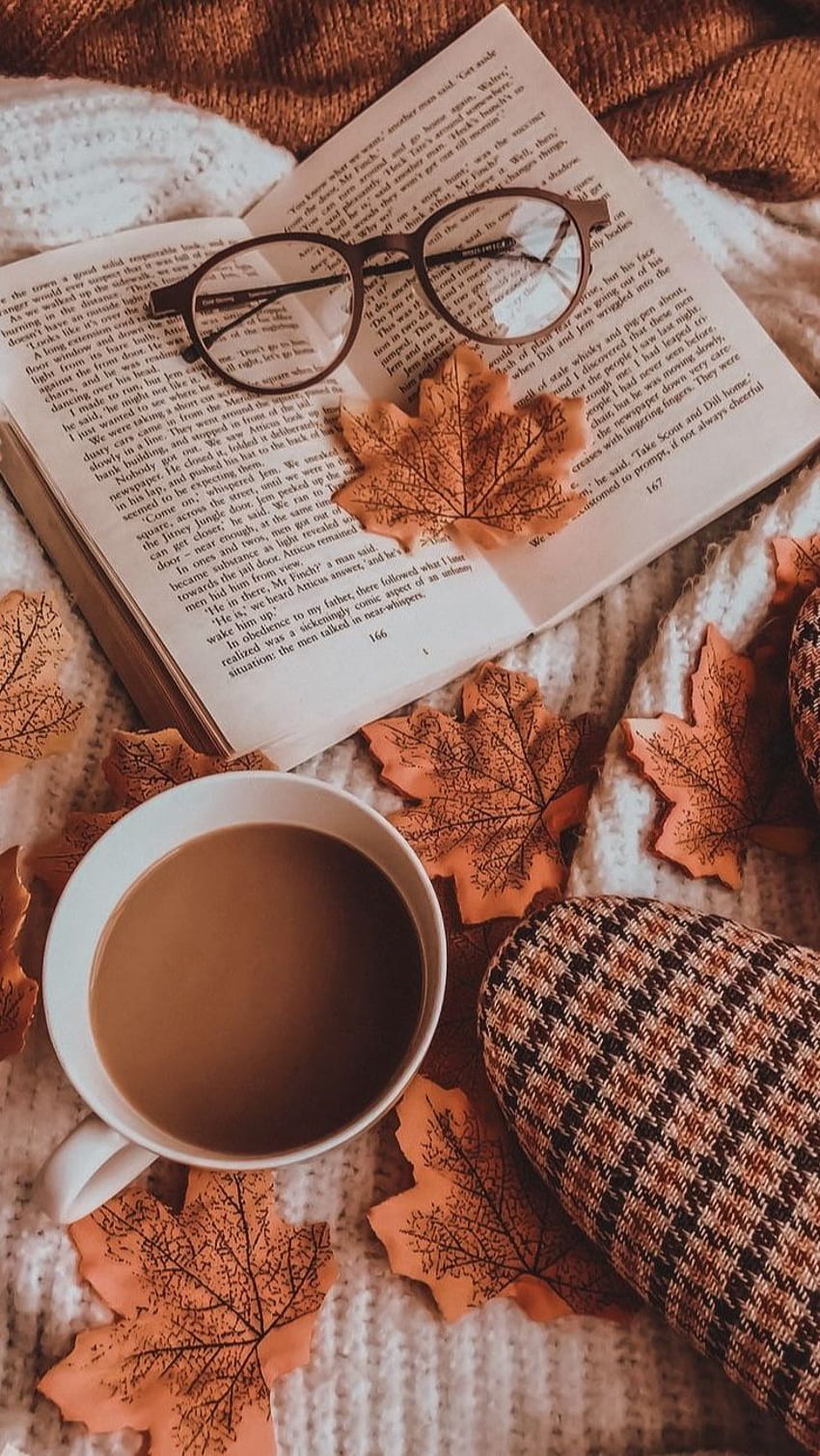 ¸¸ .•*¨. Herbst, Herbstgrafik, Herbstästhetik, gemütlicher Kaffee HD-Handy-Hintergrundbild