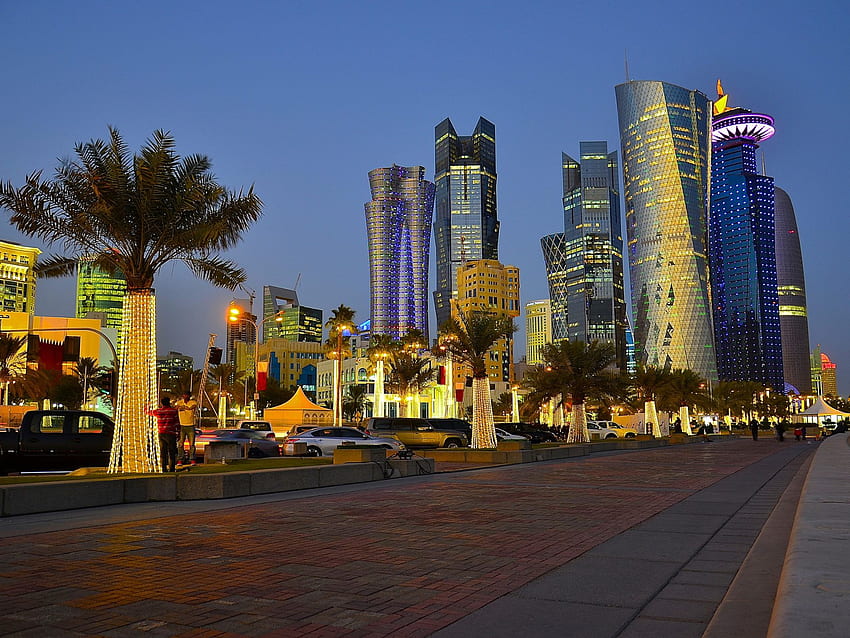Capital de Doha e a cidade mais populosa do país Qatar On papel de parede HD