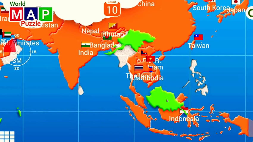 아시아 대륙의 지도 HD 월페이퍼