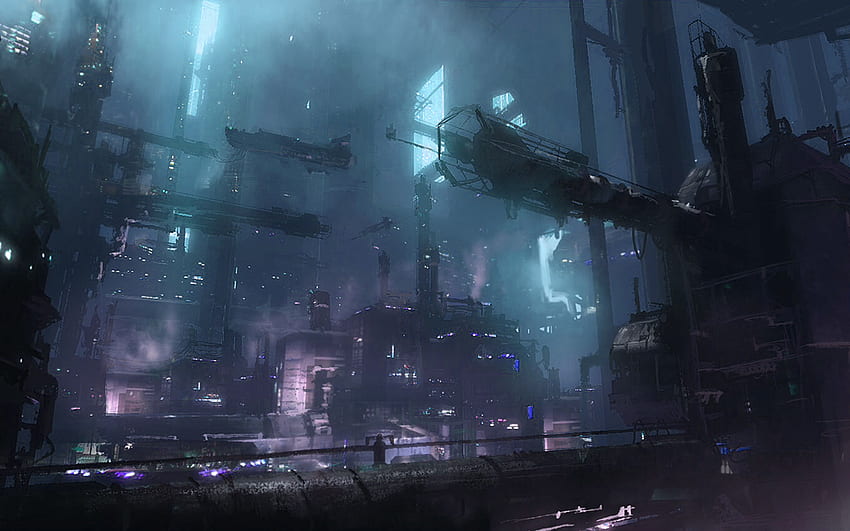 Sci-Fi- und Cyberpunk-Mix, dunkler Cyberpunk HD-Hintergrundbild