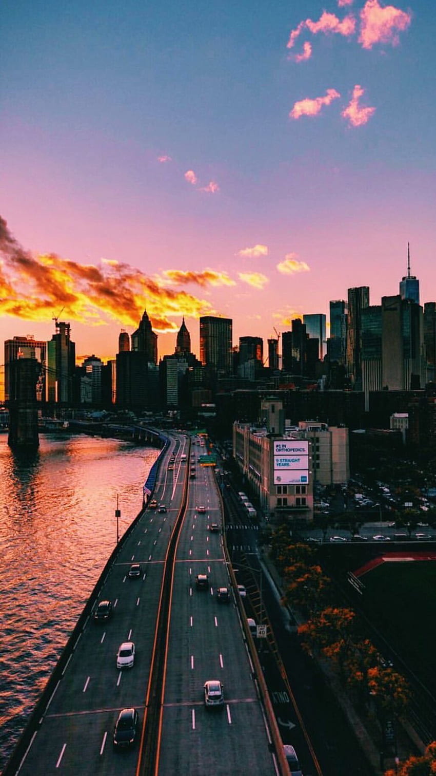 Pôr do sol em Nova York Feito no Instagram. Céu, Cidade Estética Papel de parede de celular HD