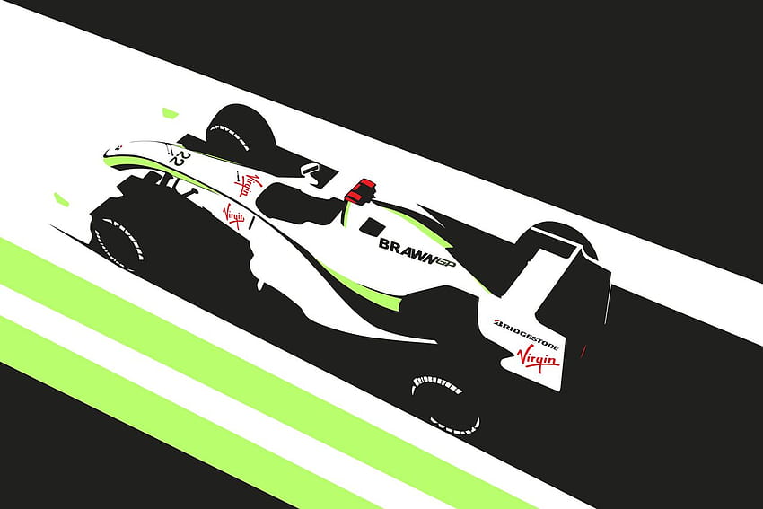 Brawn GP Formula 1 Art Print by Cale Funderburk. F1 art, Motorsport art, Minimalist art print HD wallpaper