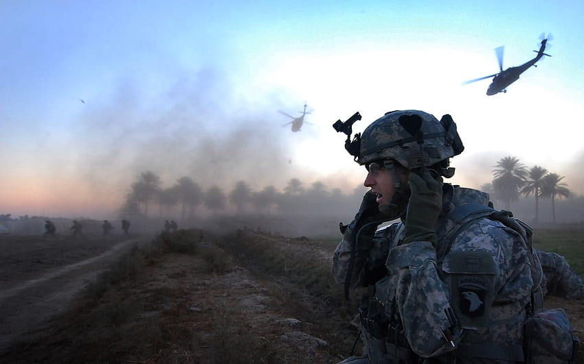 Airborne Soldier, Hubschrauber, Soldat, Schlacht, Krieg HD-Hintergrundbild