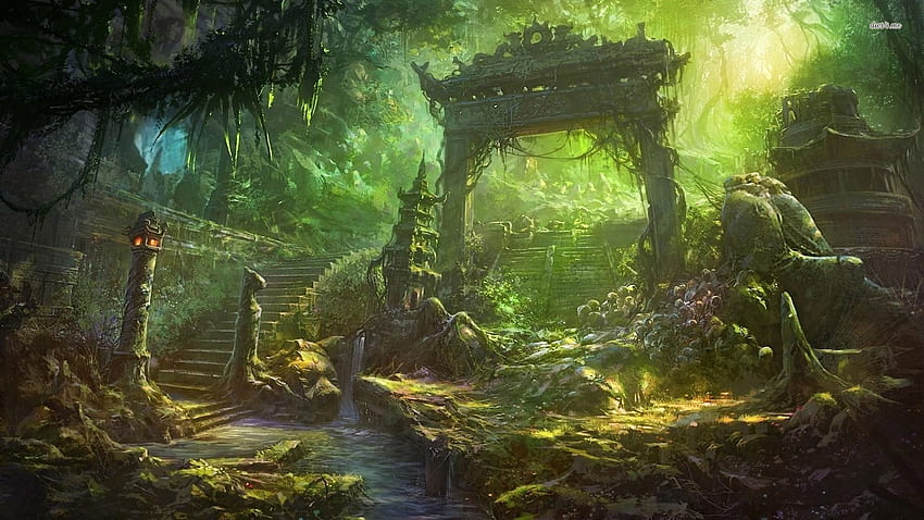 Extraordinary Nature. Fantasy art landscapes, Fantasy landscape, Fantasy forest, Jungle Ruins HD wallpaper
