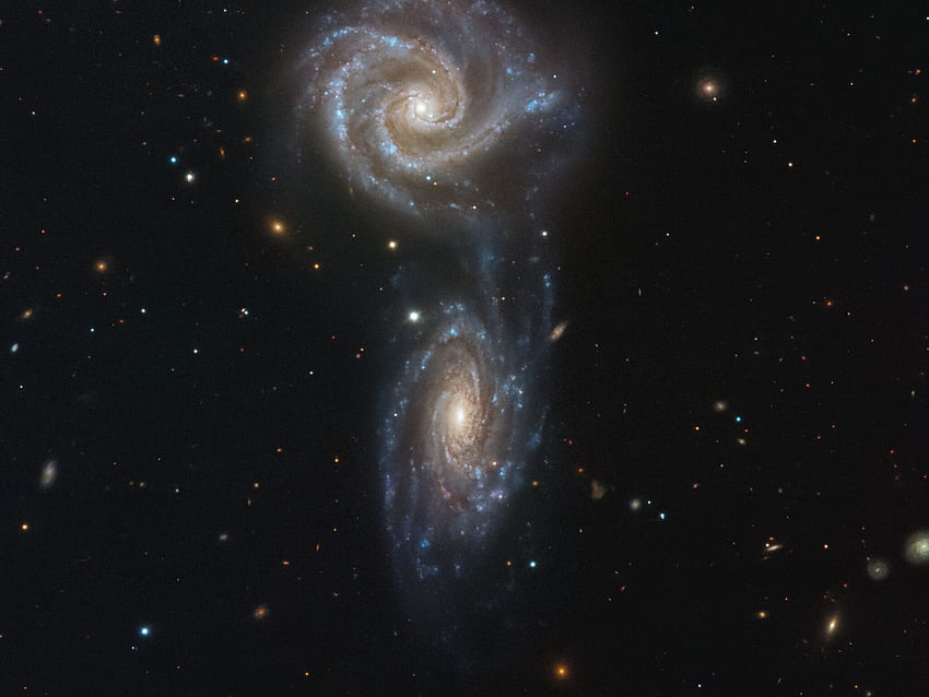 A Galactic Ballet, Galaxy Collision HD wallpaper