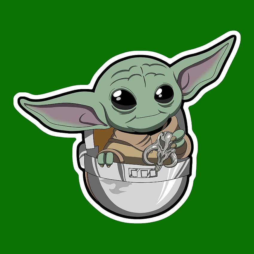 Baby Yoda Chibi Sticker. New Episode Of Mandalorian Comes Out Tomorrow And I'm So Hyped!!! : R StarWars HD wallpaper