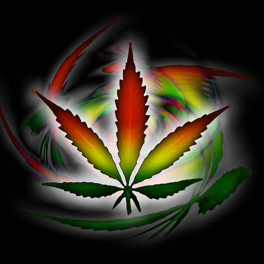 Marihuana-Blatt (bestes Marihuana-Blatt und ) auf Chat, Neon Weed HD-Handy-Hintergrundbild