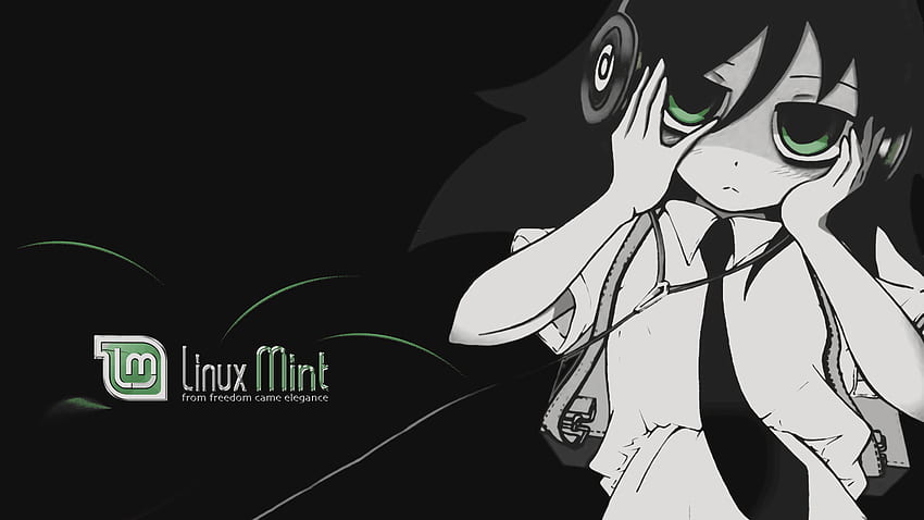 Watamote Linux Mint, Debian animado fondo de pantalla