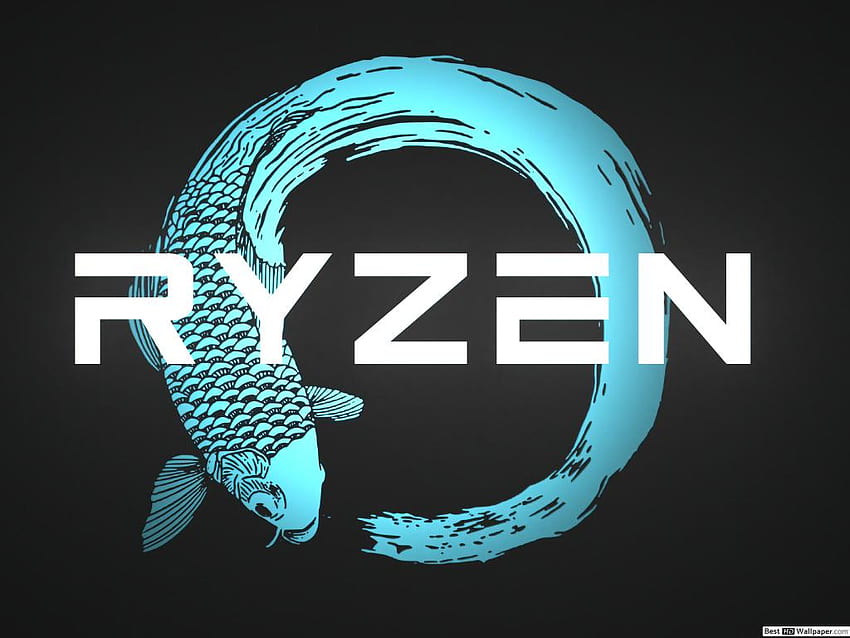 AMD Ryzen' Blue Koi Fish LOGO HD wallpaper