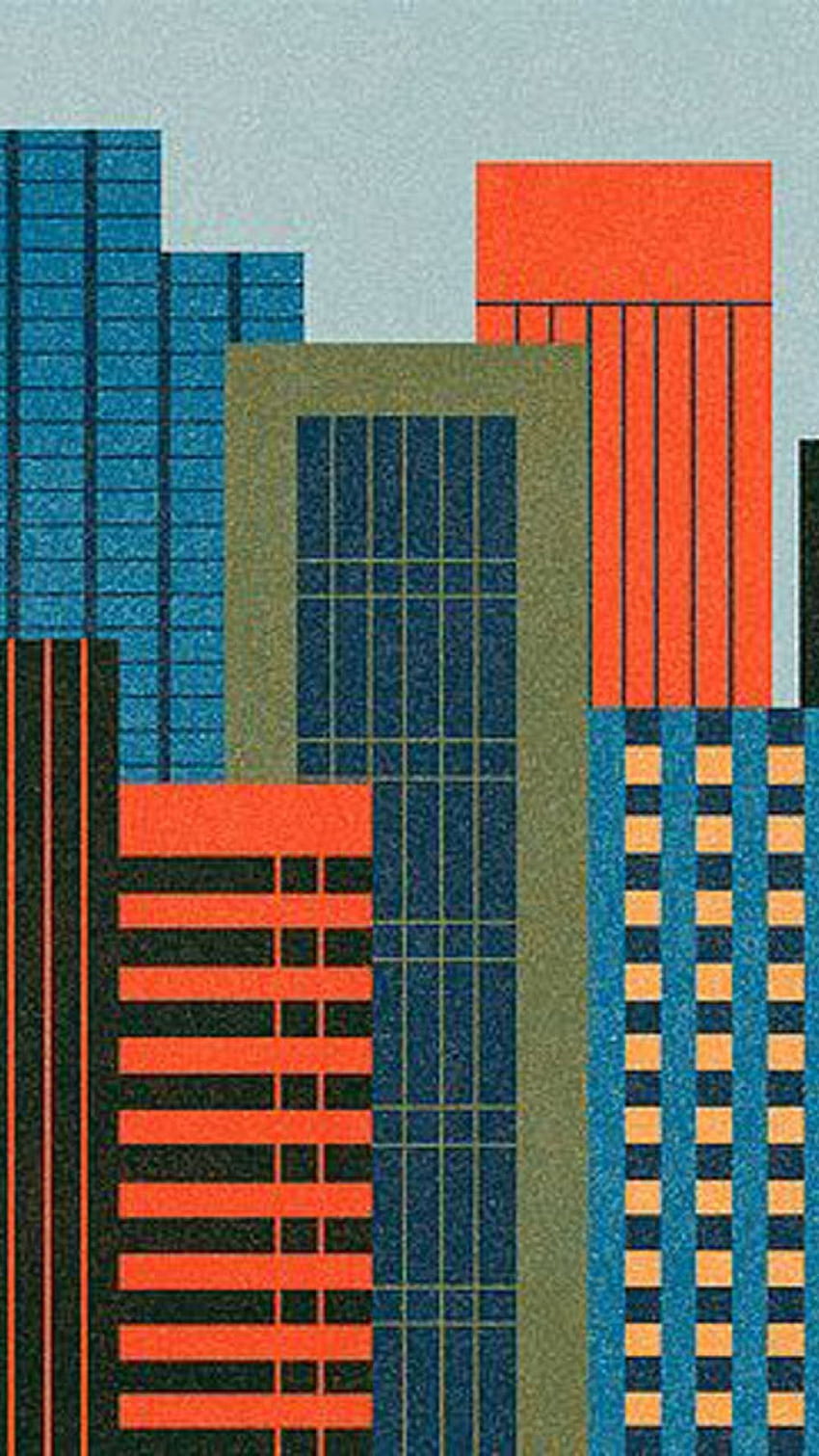 Minimalist Şehir Binaları Çizim Telefonu . Mobil , iPhone , Bina çizimi HD telefon duvar kağıdı