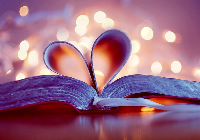 Cinta, Silau, Hati, Buku, Halaman, Halaman, Bookmark Wallpaper HD