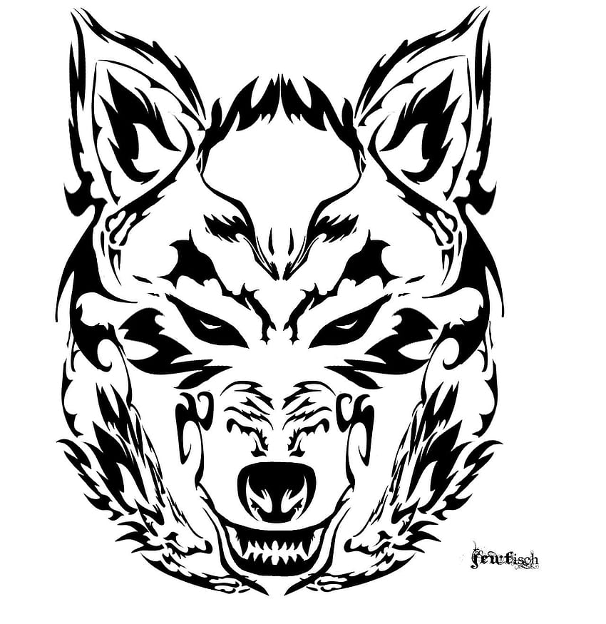 Head Of Wolf Tribal Tattoo Stock Vector Image  Art  Alamy