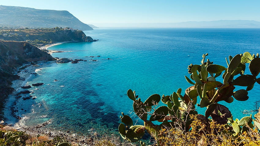 / Calabria, sea, landscape, Italy, plants, nature, Capo Vaticano HD wallpaper