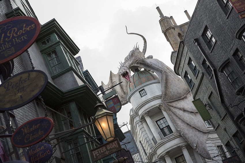 Harry Potter Diagon Alley da nova atração do parque temático, Harry Potter Holiday papel de parede HD