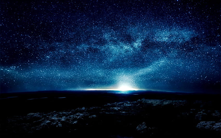 Beautiful Starry Night Sky, Blue Star Sky HD wallpaper