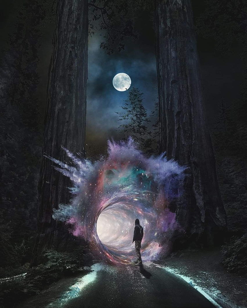 Multiverse, midnight, moon HD phone wallpaper