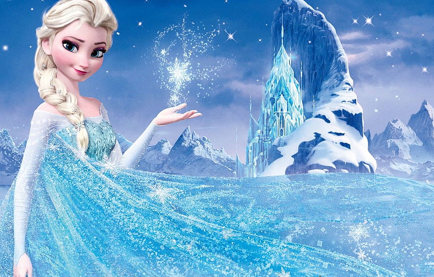 snow, mountains, star, ice, Frozen, Queen, Queen, Frozen Castle HD wallpaper