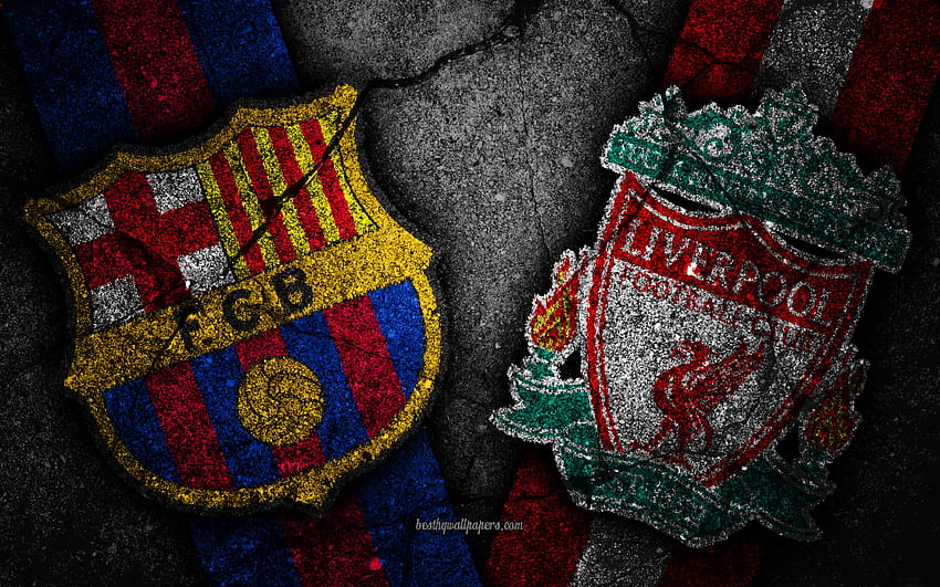 FC Barcelona vs Liverpool FC, vs, lfc, fc barcelona, ​​uefa, cl, liga dos campeões, esporte, emblema, liverpool, futebol, barcelona, ​​barcelon, ynwa, barca, fcb, futebol, uefa champions league, ucl, partida, logotipo, clube, Liverpool FC papel de parede HD