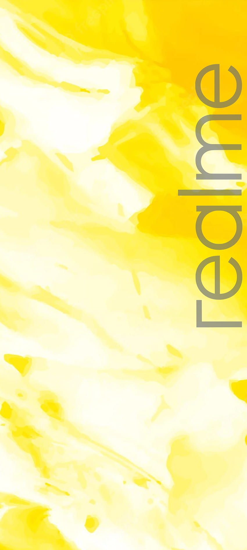 Realme primavera、fondo、pantalla、amarillo、ロゴ HD電話の壁紙