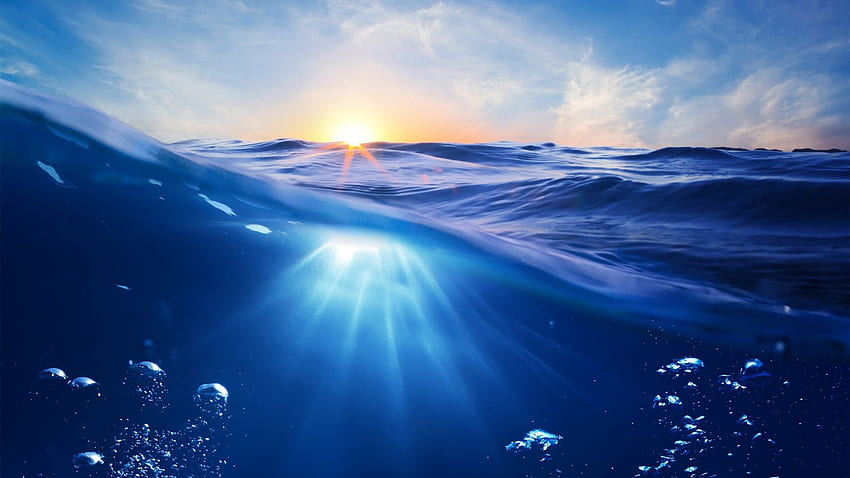 Ocean, , , , Sea, nature, underwater, water, sun, sky, blue, rays, OS HD wallpaper