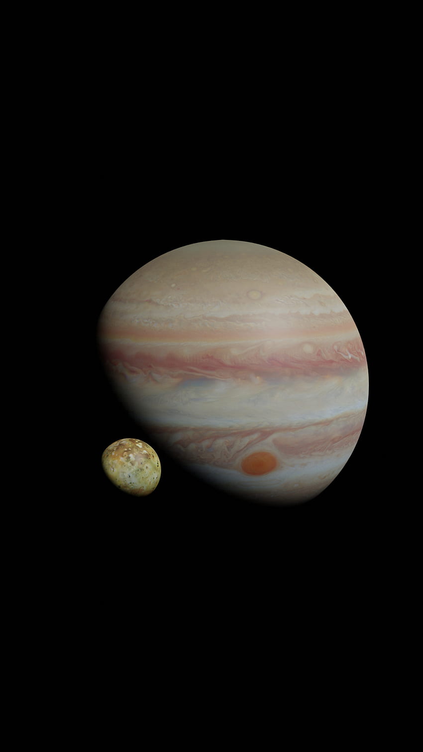 Jupiter and Io, 태양계, 멋진, 태양, 주기, 천문학, 믹서기, 공간, 3d, 달, 은하계, 세우다, 재미 HD 전화 배경 화면