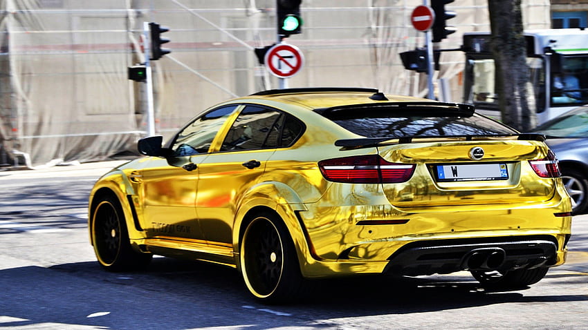 bmw x6 m hamann w kolorze złotym, ulicznym, złotym, samochodowym, metalik Tapeta HD