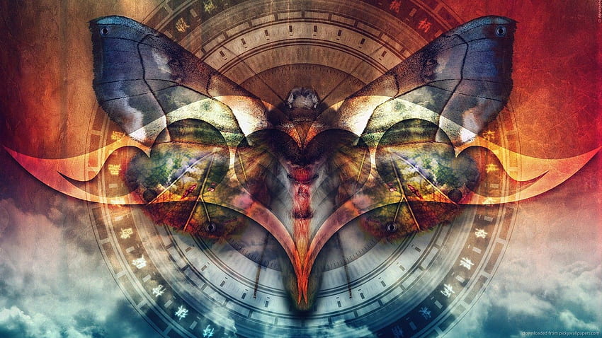 psychedelic butterfly HD wallpaper