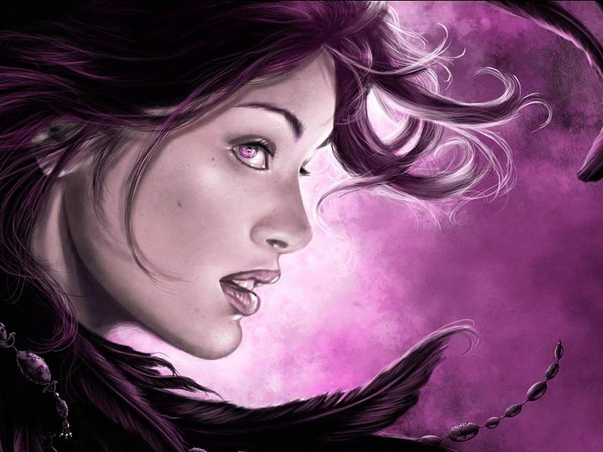 女の子、紫 高画質の壁紙