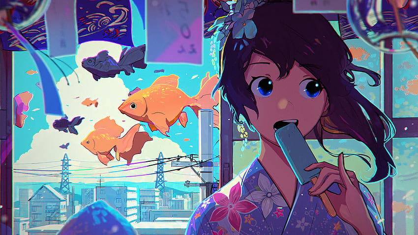 Colorful Anime Girl Wallpapers on WallpaperDog