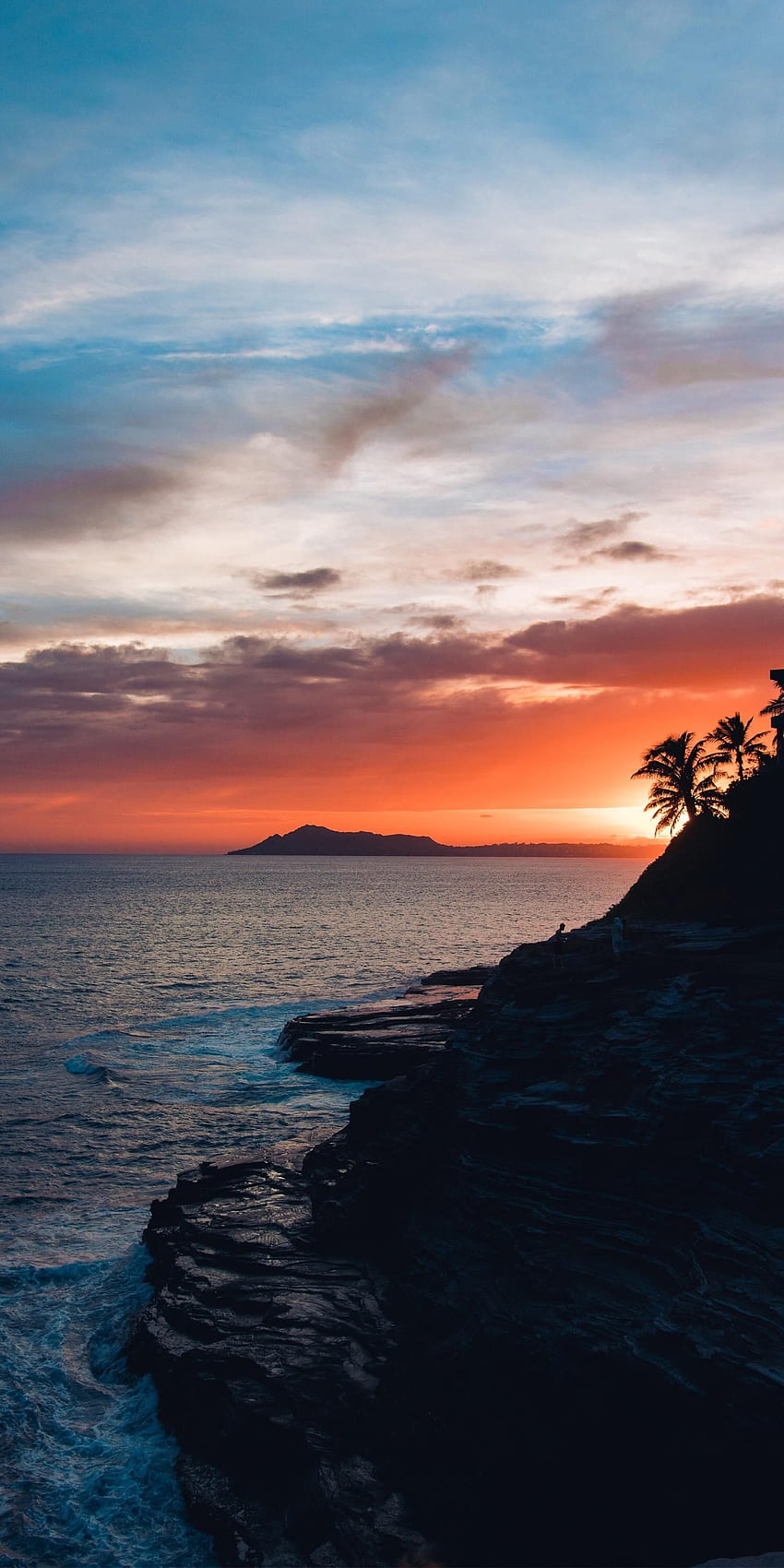Wyspa Zachodzącego Słońca. iPhone X Tapeta na telefon HD