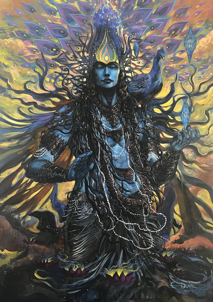 Angry Krishna , Angry Vishnu HD phone wallpaper