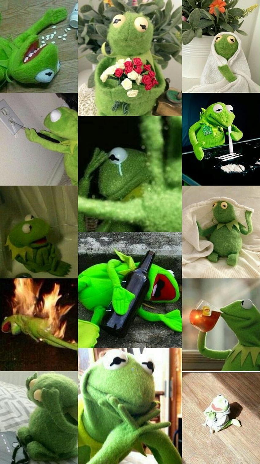 Kermit The Frog Heart Meme, Smutny Kermit Tapeta na telefon HD