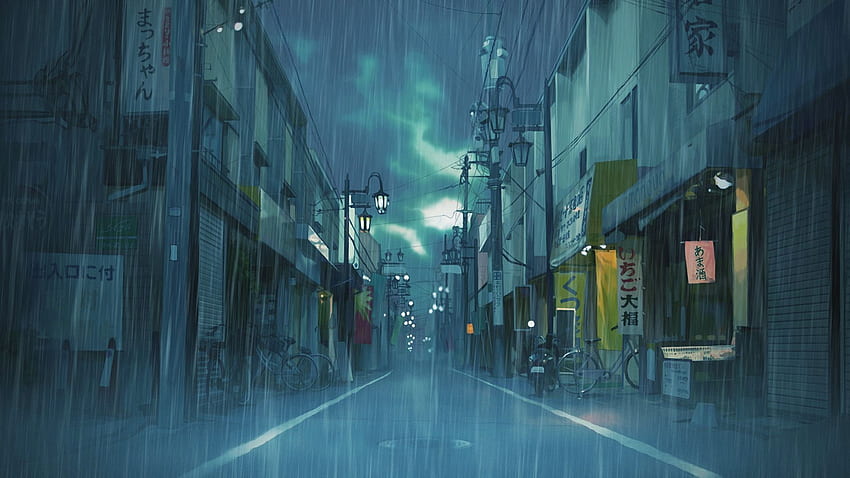 Anime Rainy Unik Bulan Ini, Japan City Anime Wallpaper HD