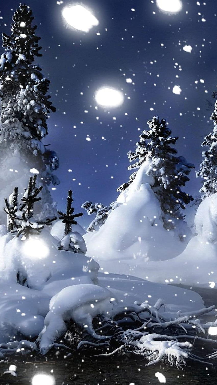 Romantyczna, śnieżna miłość Tapeta na telefon HD