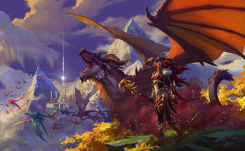 World of Warcraft Dragonflight Kluczowa grafika Tapeta HD