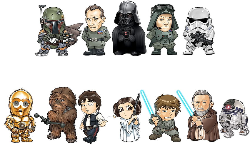 Star Wars Character Bobble Heads, Star Wars Cartoon Characters HD wallpaper