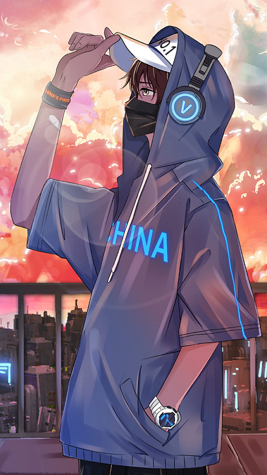 Anime boy, hoodie, art, cap, fashion_design, headphones HD phone wallpaper  | Pxfuel