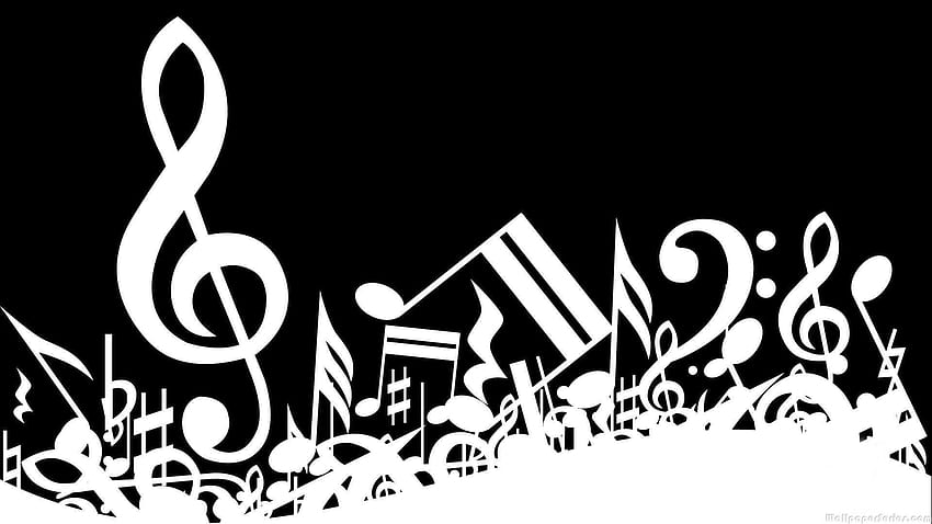 Black and White Treble Clef Musical Notes . HD wallpaper