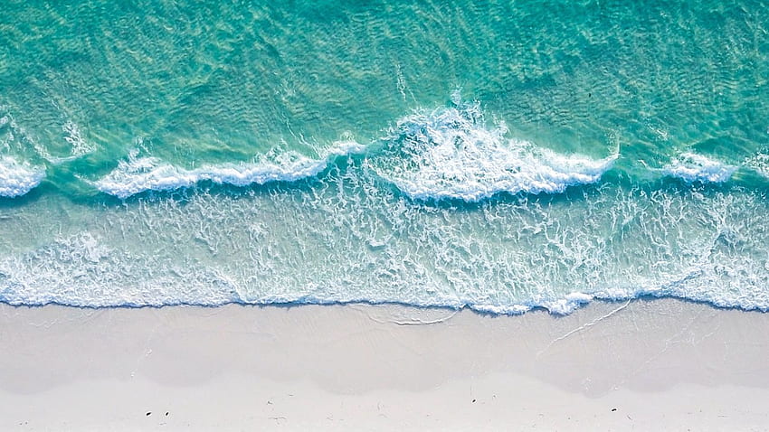 Ocean, coast, aerial view, sand, beach, surf, foam tablet, laptop  background HD wallpaper | Pxfuel