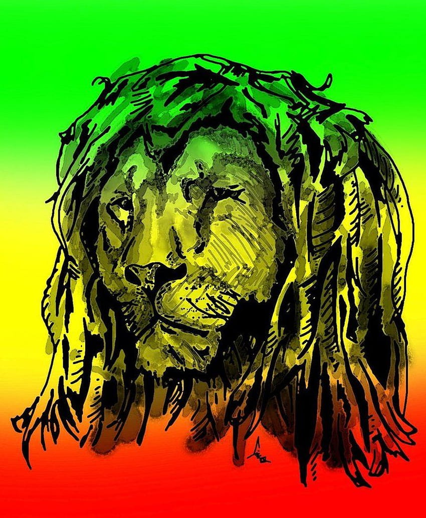 Rasta Lion Szkic Becuo [] dla Twojego telefonu komórkowego i tabletu. Poznaj Reggae Lion. Rasta, Rasta Lew, Rasta Kolory Tapeta na telefon HD