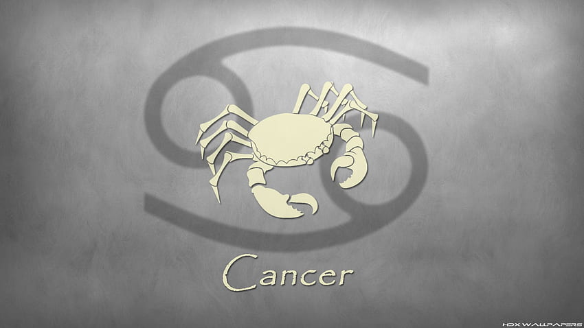 Знак рак на сив фон HD тапет