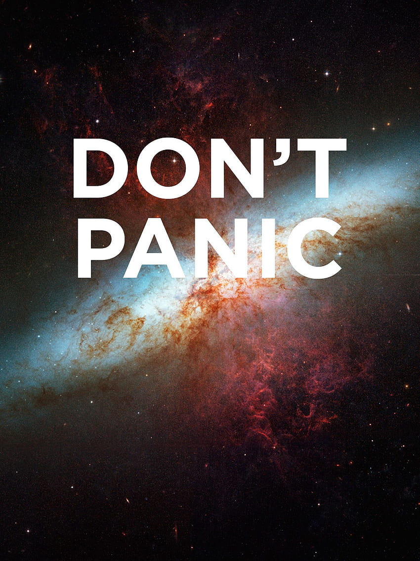 Lámina Don't Panic de Electric Avenue. Guía del autoestopista galáctico, Guía de la galaxia, Guía del autoestopista galáctico, Douglas Adams fondo de pantalla del teléfono